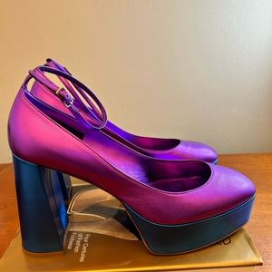 Bettina Vermillon color block platform